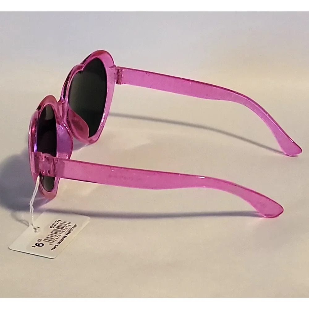 Piranha Kidz Sunglasses Style # 62076 Pink Glitter Heart Frame
